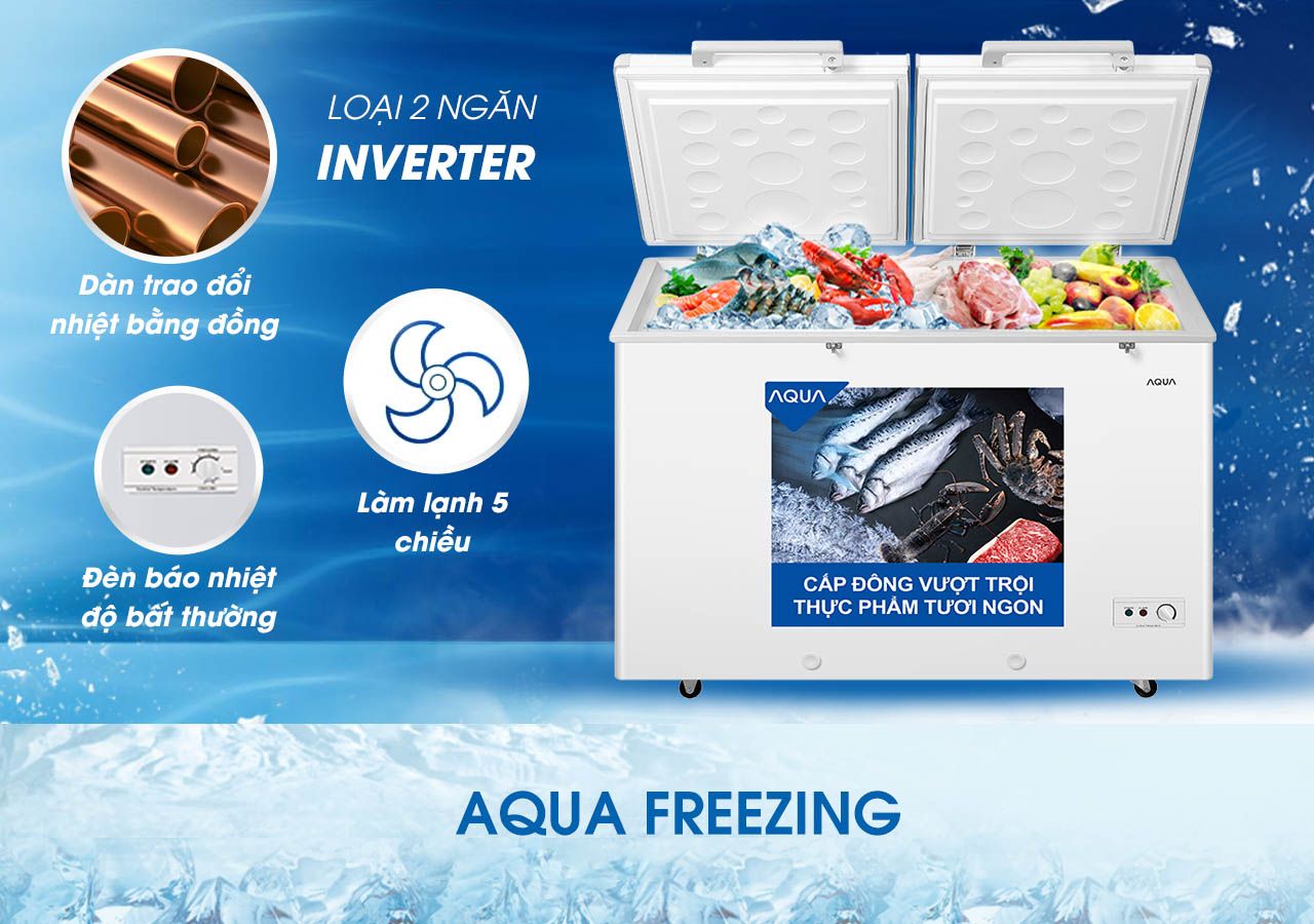 Tủ đông Aqua Inverter 365 lít AQF-C5702E