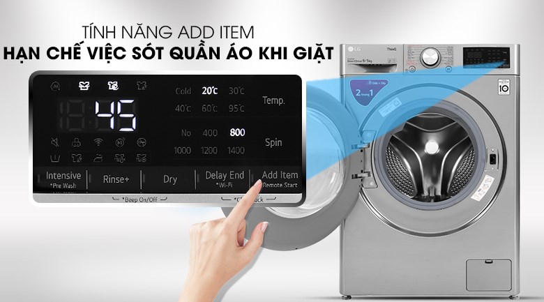 Máy giặt sấy LG Inverter 9 kg FV1409G4V - thêm đồ trong khi giặt tiện lợi