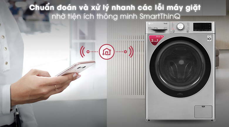 Máy giặt sấy LG Inverter 9 kg FV1409G4V - Tiện ích SmartThinQ
