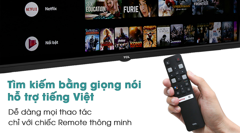 Android Tivi TCL 32 inch L32S66A - Remote thông minh