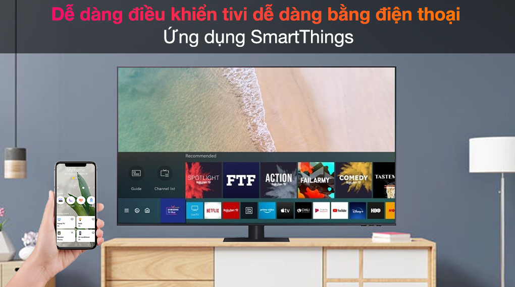 Smart Tivi QLED 4K 75 inch Samsung QA75Q70A - SmartThings