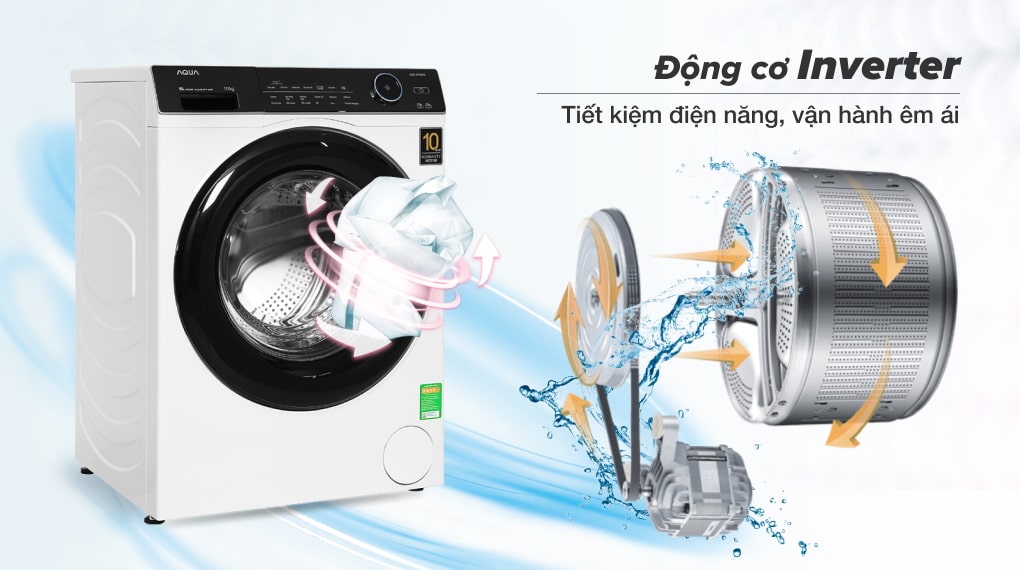 Máy giặt Aqua Inverter 10 KG AQD-A1000G W - Động cơ Inverter