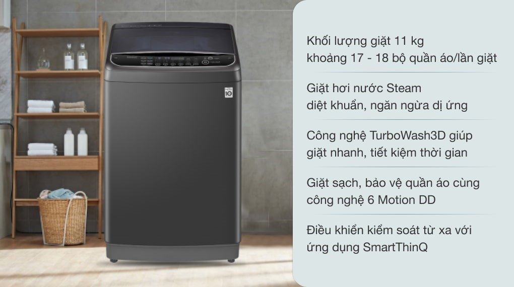 Máy giặt LG Inverter 11 kg TH2111SSAB