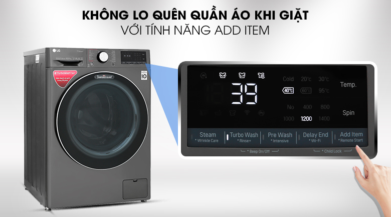 Máy giặt LG FV1450S2B - Tính năng Add Item