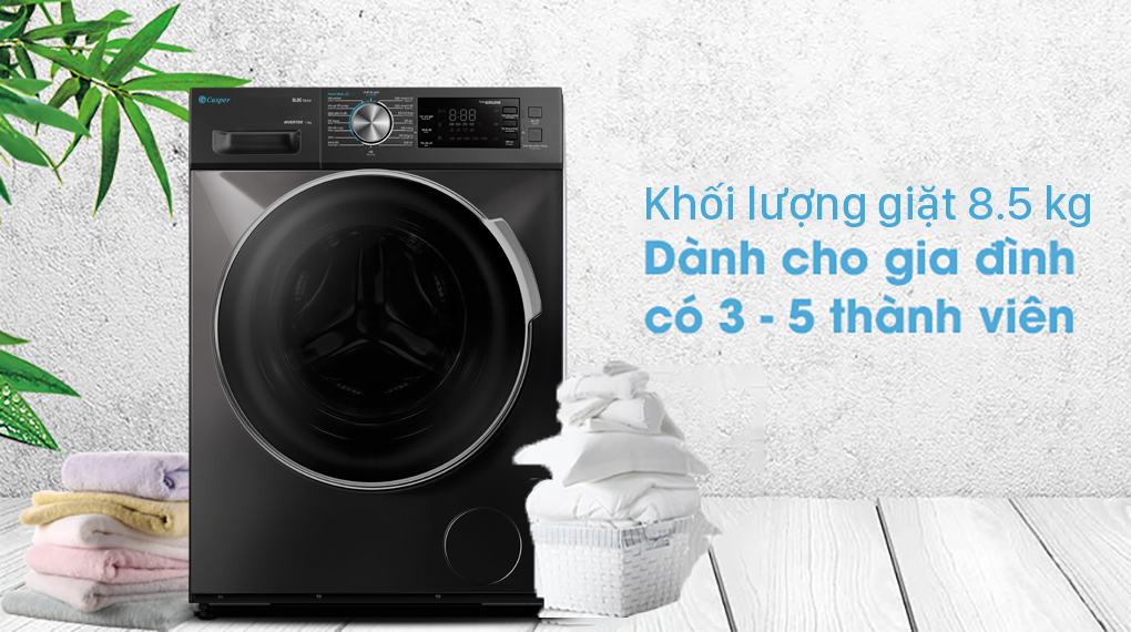 Máy giặt Casper Inverter 8.5 kg WF-85I140BGB - Khoi Luong