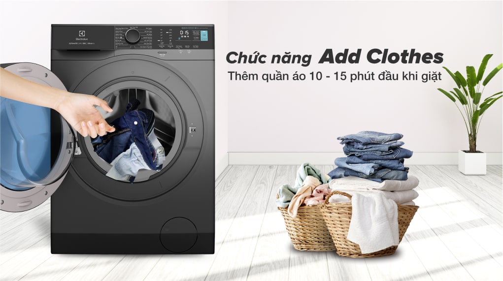 Máy giặt Electrolux Inverter 10 kg EWF1024P5SB - Chức năng thêm quần áo trong khi giặt Add Clothes