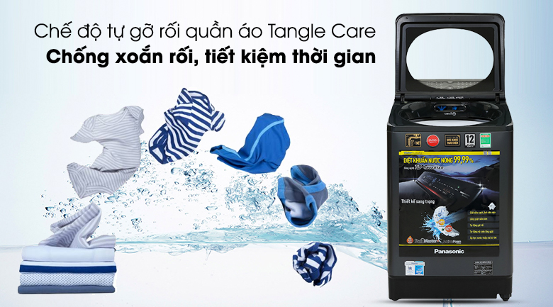 Máy giặt Panasonic Inverter 12.5 Kg NA-FD125V1BV - Chống xoắn rối quần áo nhờ chế độ tự động gỡ rối Tangle Care