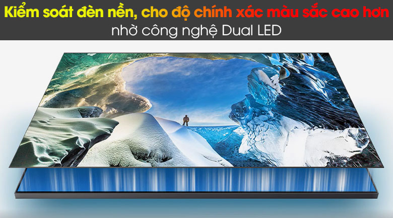 Smart Tivi QLED Samsung 4K 85 inch QA85Q60A - Kiểm soát đèn nền, cho độ chính xác màu sắc cao hơn nhờ công nghệ Dual LED