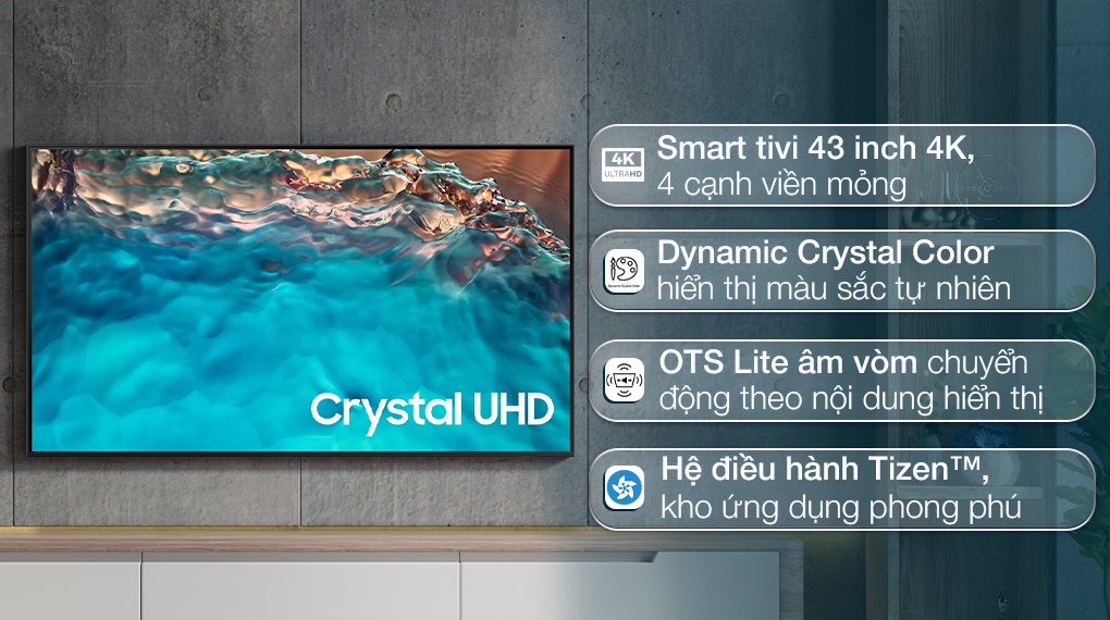Samsung Smart TV Crystal UHD UA43BU8000