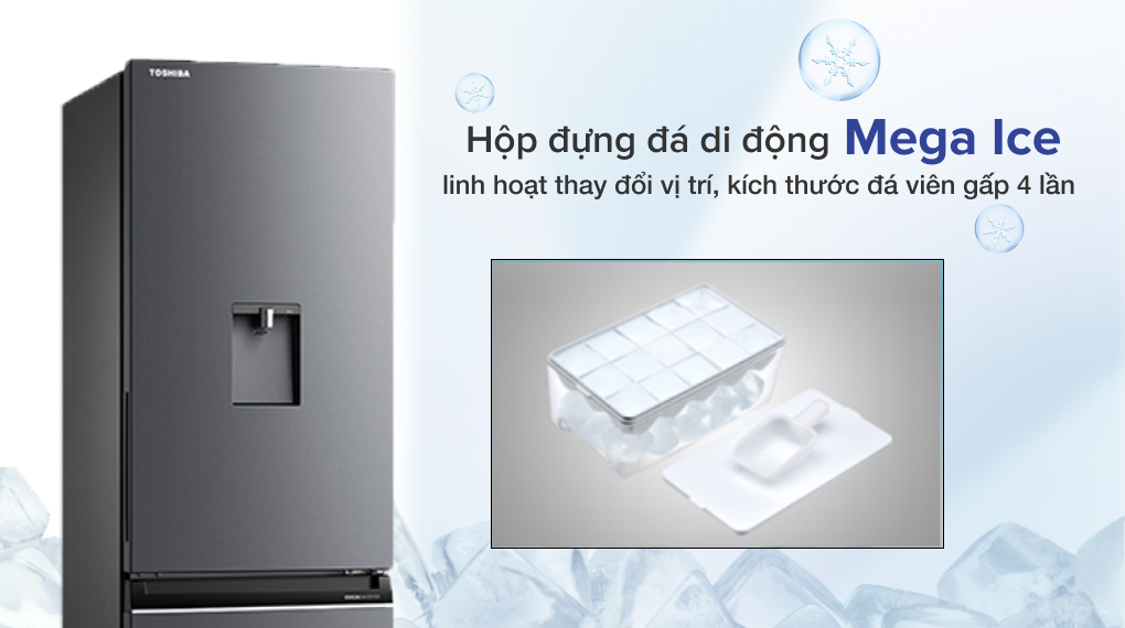 Tủ lạnh Toshiba Inverter 322 lít GR-RB405WE-PMV(06)-MG-Hộp đựng đá di động Mega Ice