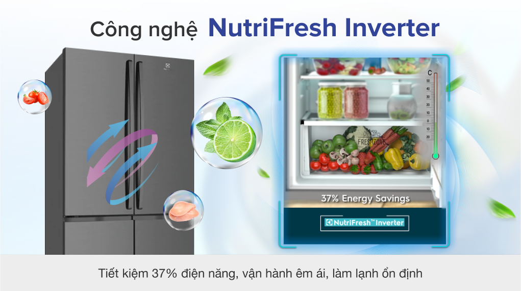 Tủ lạnh Electrolux Inverter 541 lít EQE6000A-B - NutriFresh Inverter