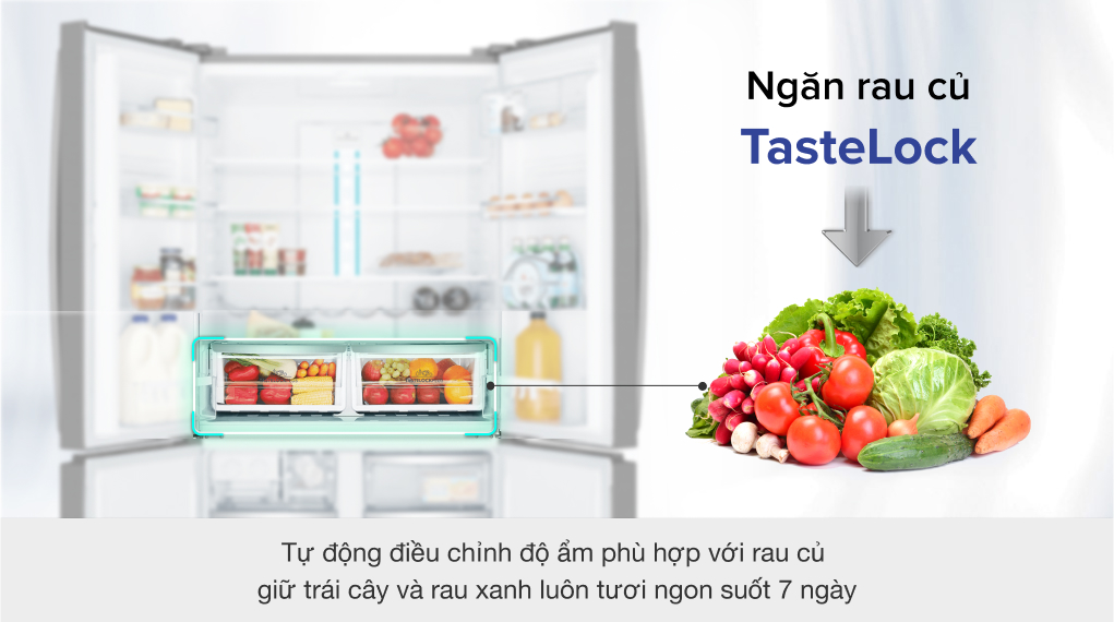 Tủ lạnh Electrolux Inverter 541 lít EQE6000A-B - Ngăn rau Taste Lock