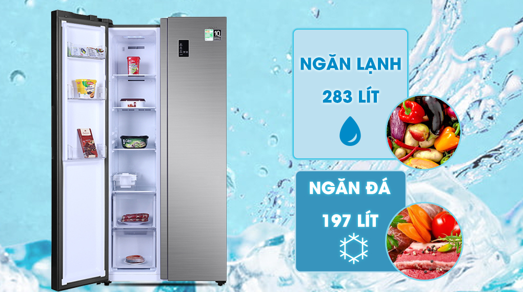 Tủ lạnh Aqua Inverter 480 lít AQR-S480XA(SG) - Dung tích 480 lít